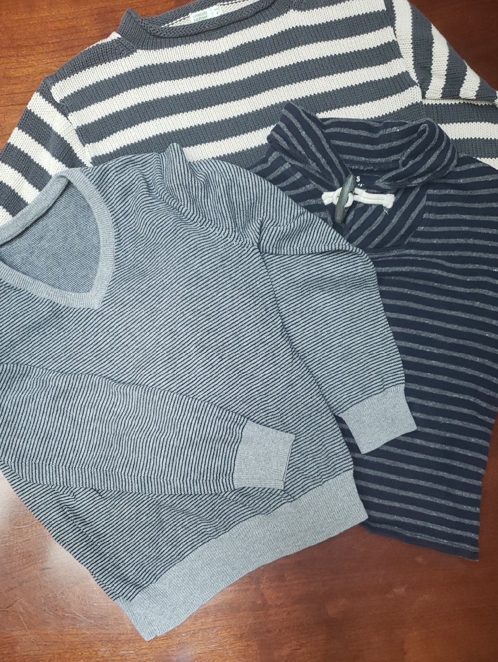 Crewcuts Boys' Striped Sweaters in Navy and Gray